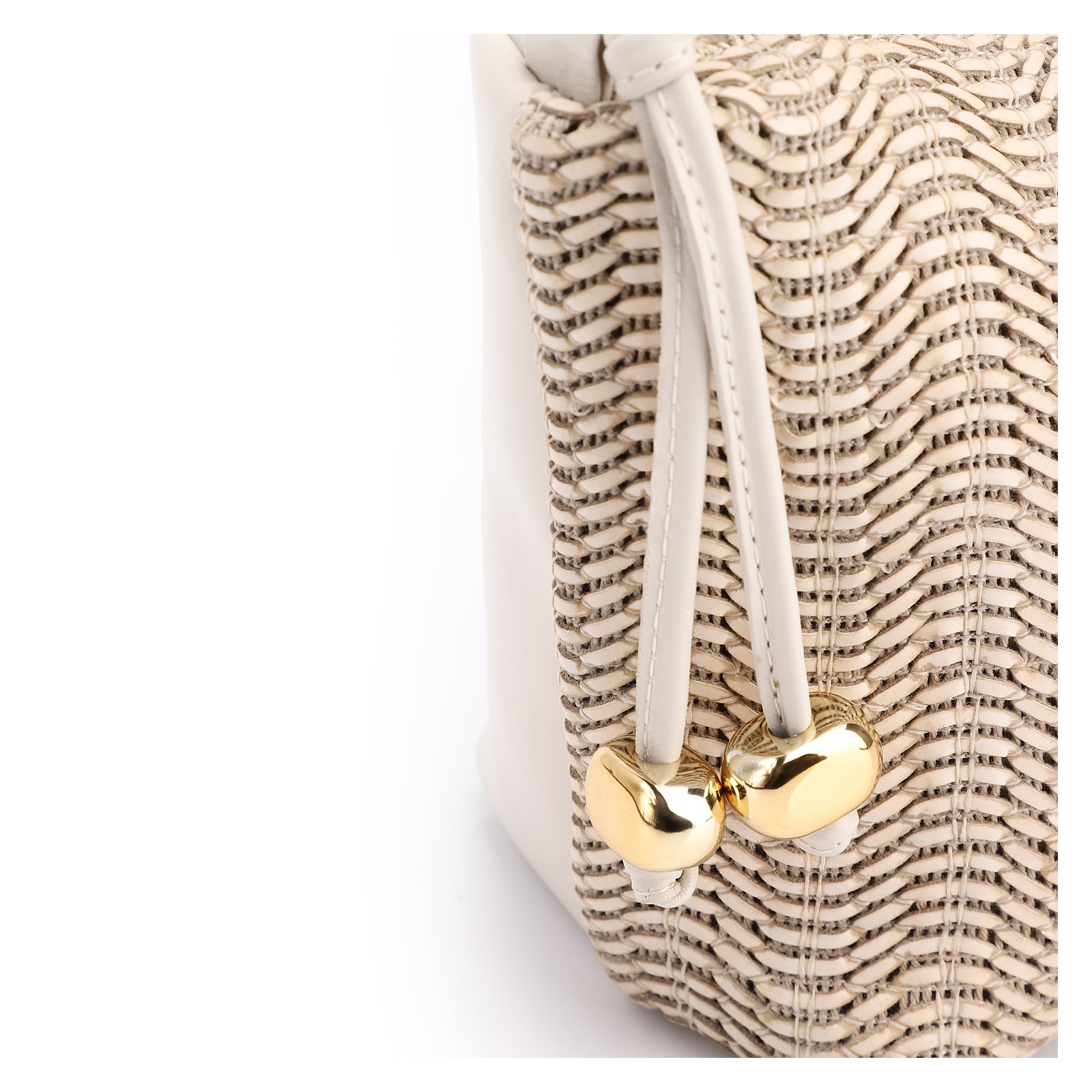 Bolsa De Ombro Couro Off White/Alt Tramado Off White