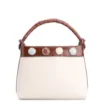 Bolsa De Ombro Couro Off White/Marrom - imagem 1