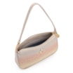 Bolsa De Ombro Couro Off White/Ráfia Colorida - imagem 4