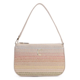 Couro Off White/Ráfia Colorida