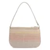 Bolsa De Ombro Couro Off White/Ráfia Colorida - imagem 3