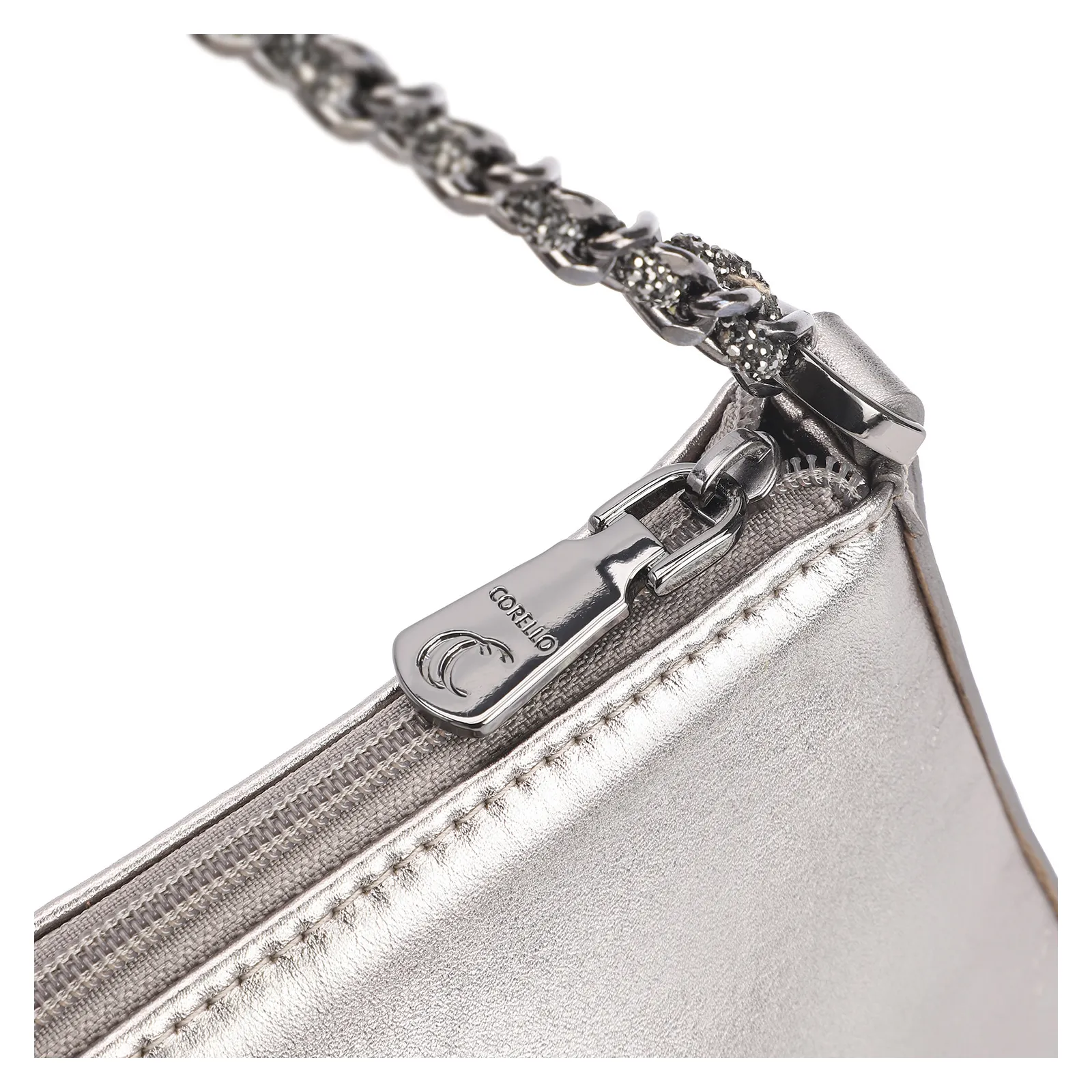 Bolsa De Ombro Couro Prata