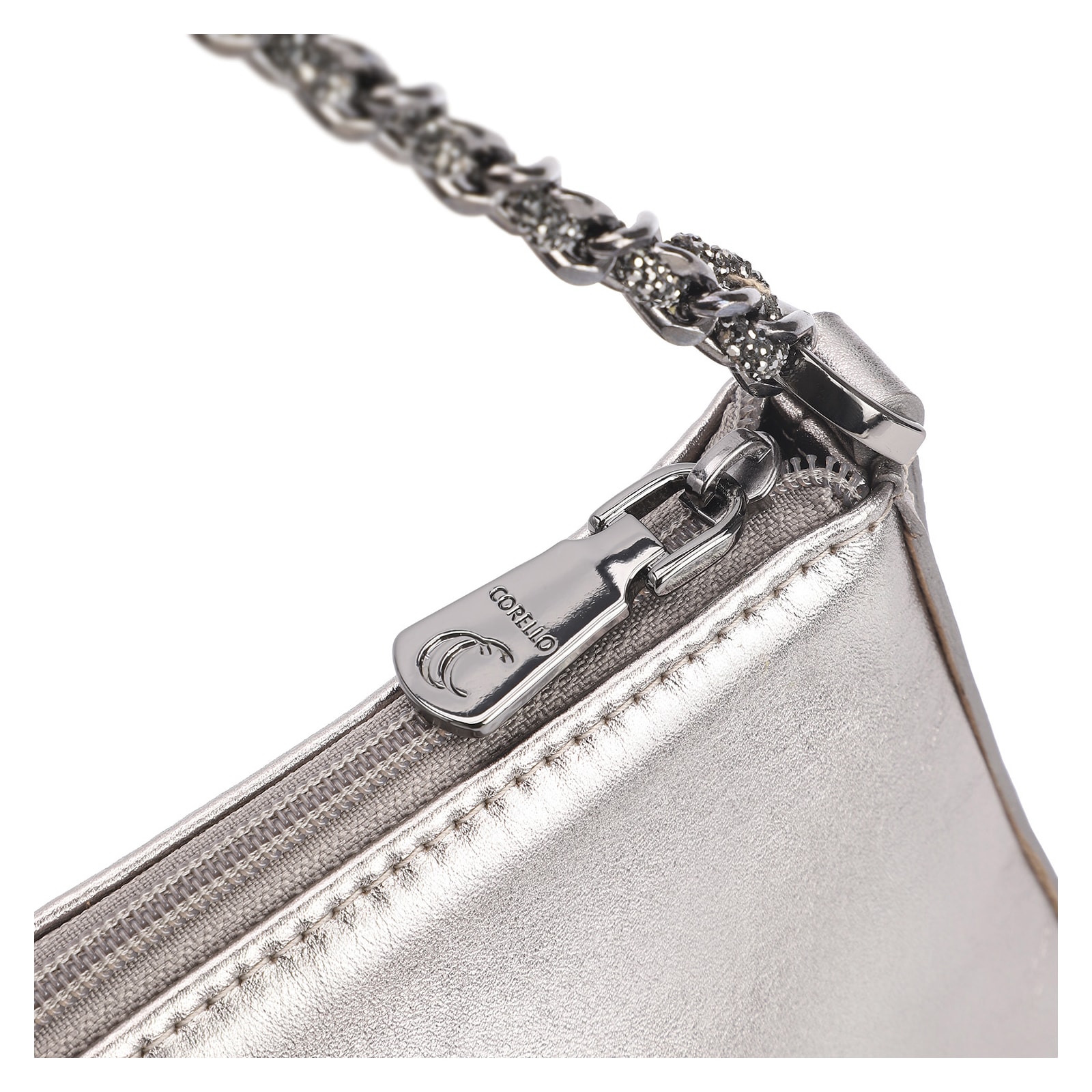 Bolsa De Ombro Couro Prata