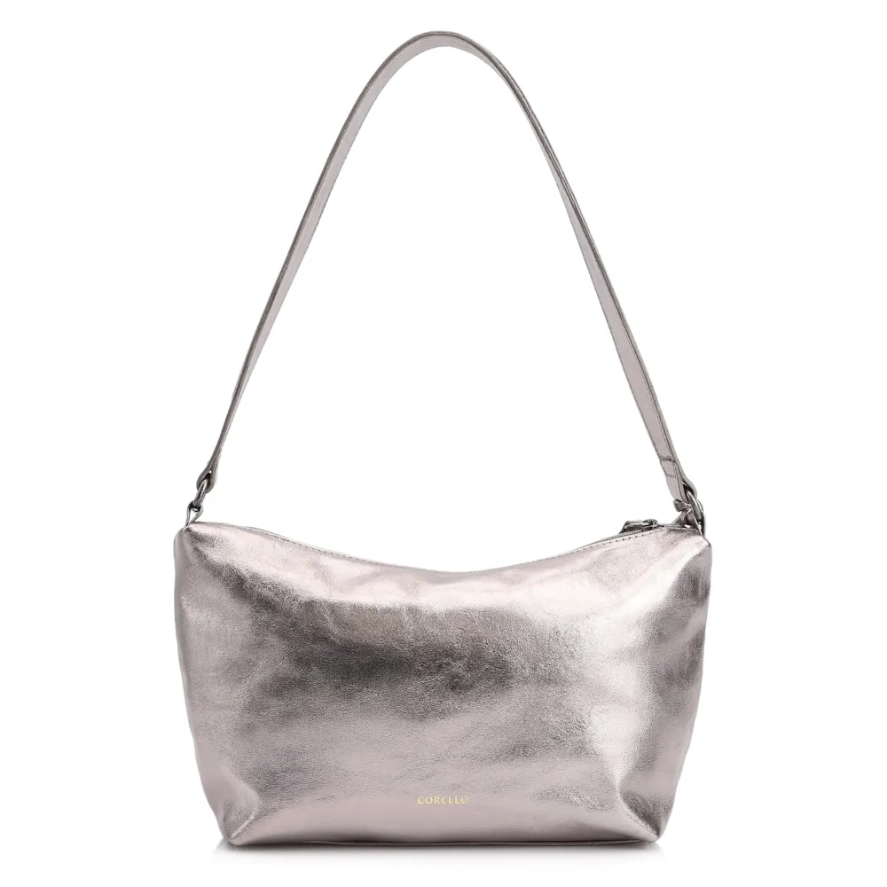 Bolsa De Ombro Couro Prata - imagem 3