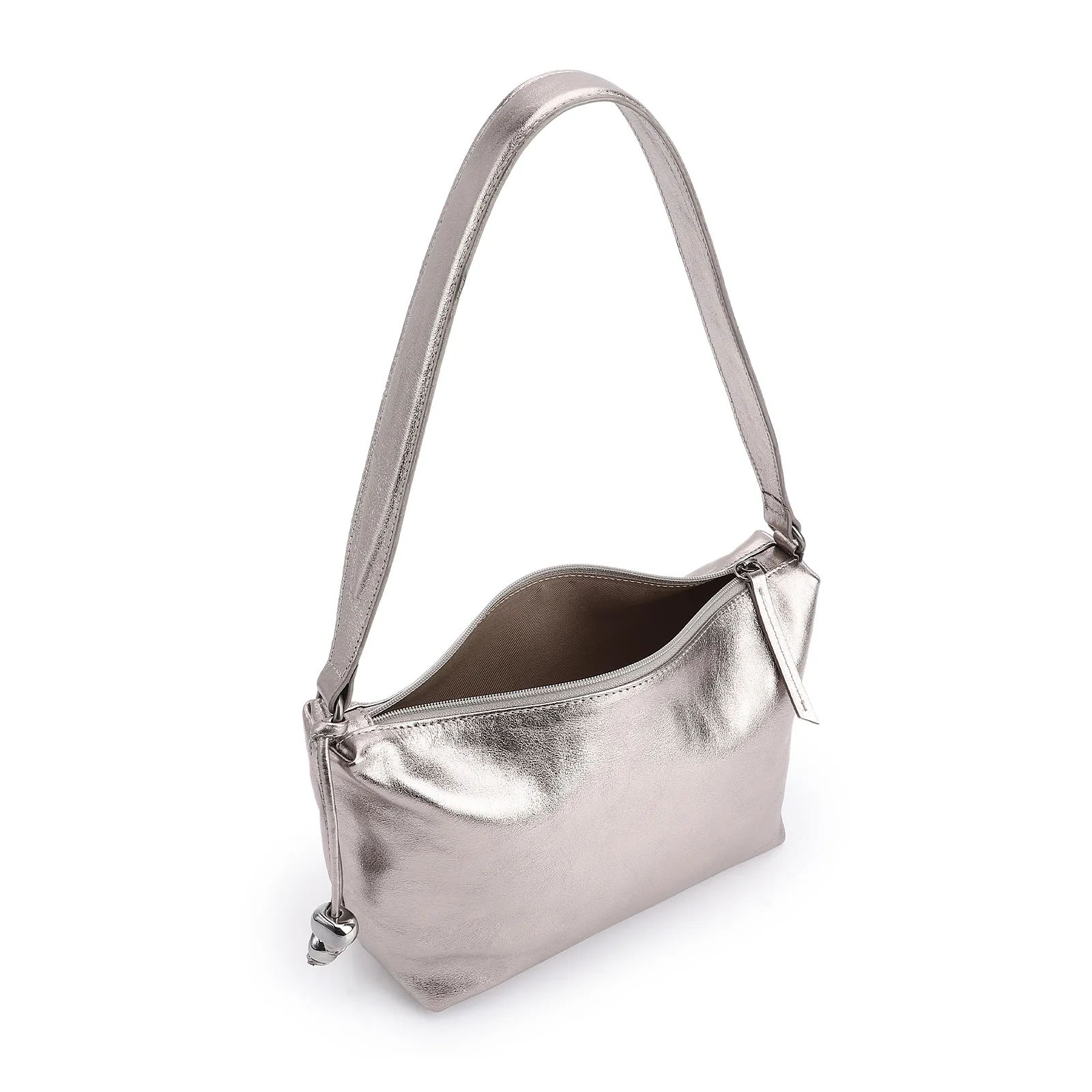 Bolsa De Ombro Couro Prata