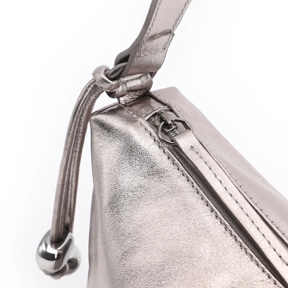 Bolsa De Ombro Couro Prata - imagem 5