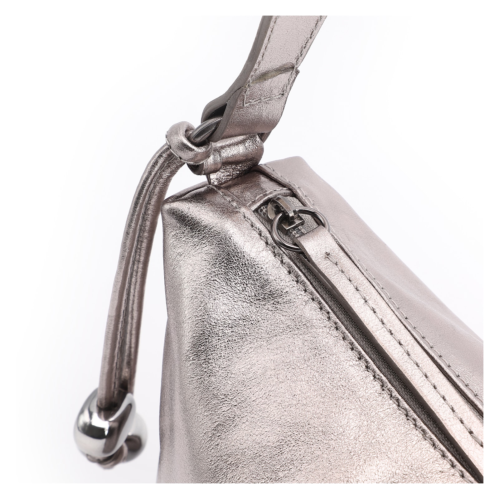 Bolsa De Ombro Couro Prata
