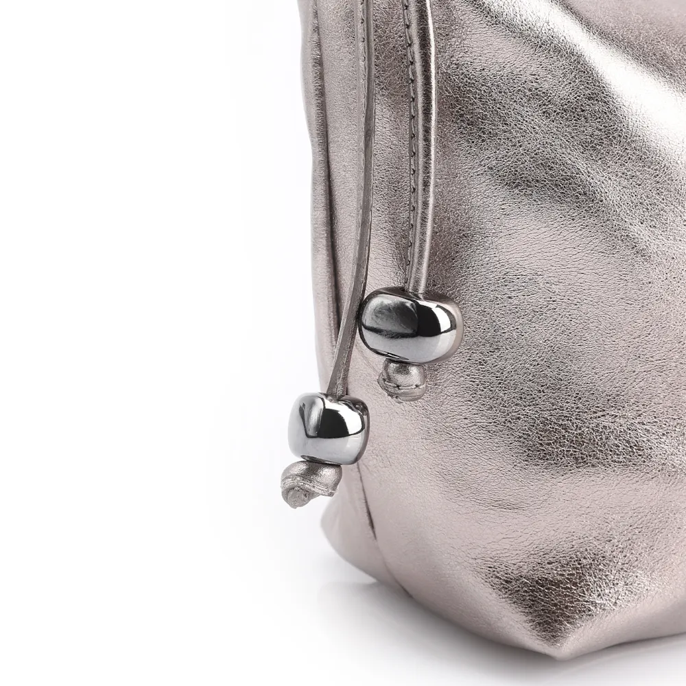 Bolsa De Ombro Couro Prata - imagem 7