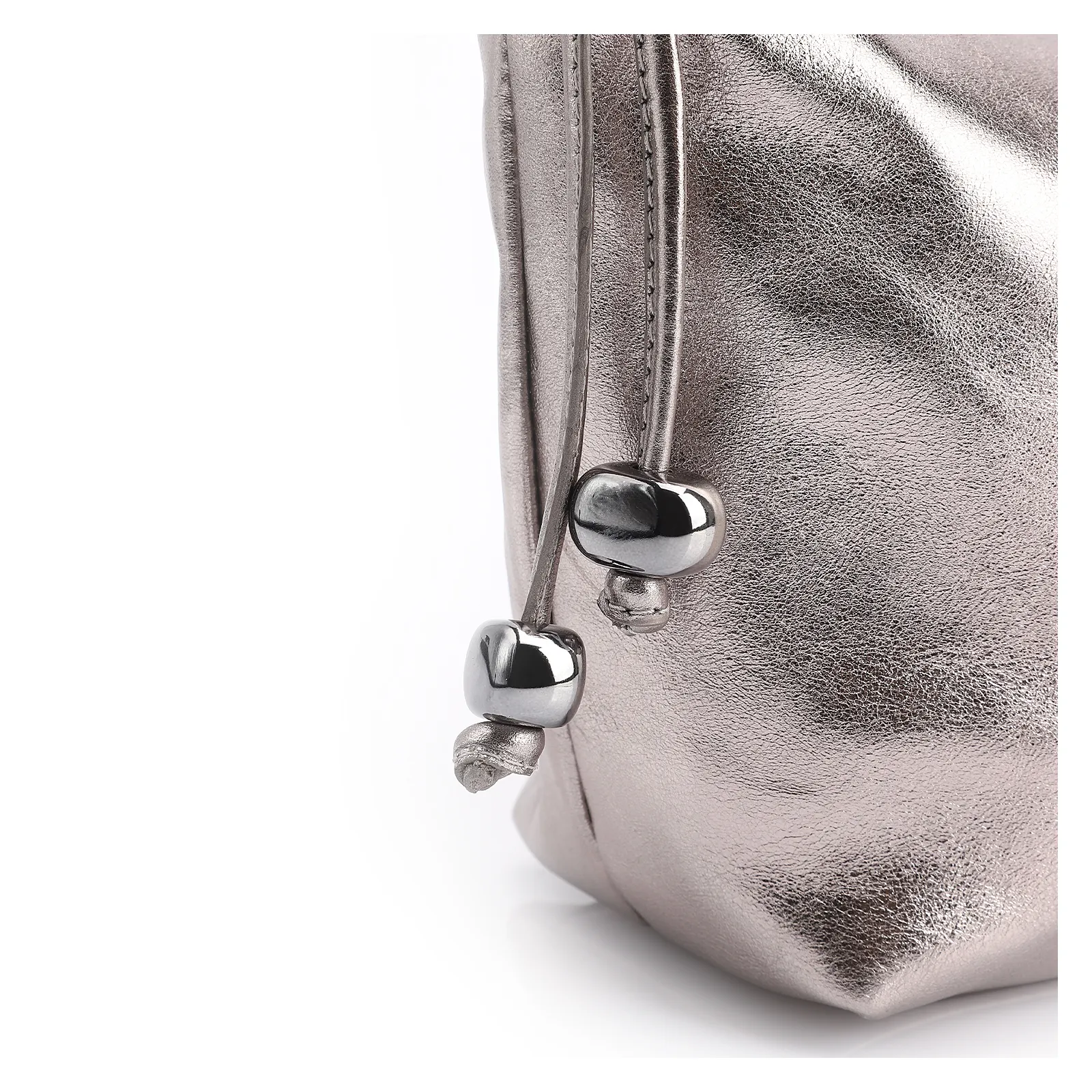Bolsa De Ombro Couro Prata