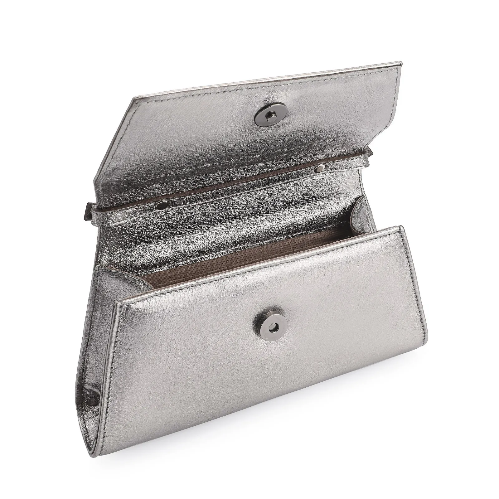 Bolsa De Ombro Couro Prata