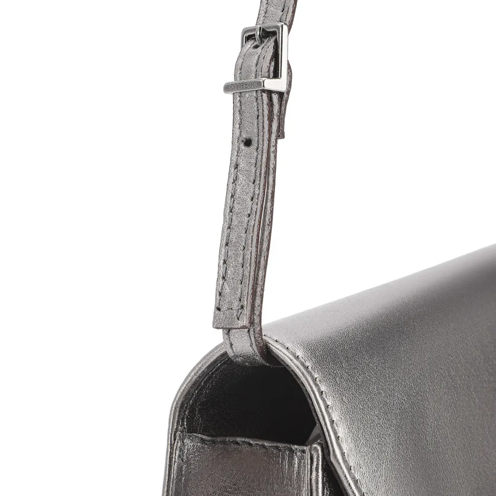 Bolsa De Ombro Couro Prata - imagem 5