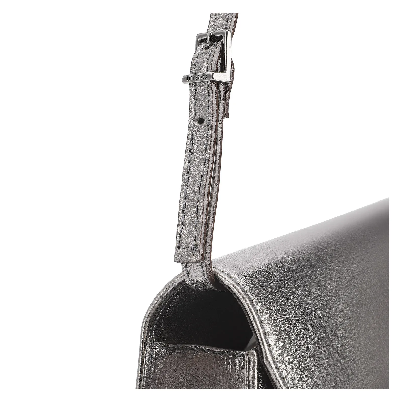 Bolsa De Ombro Couro Prata