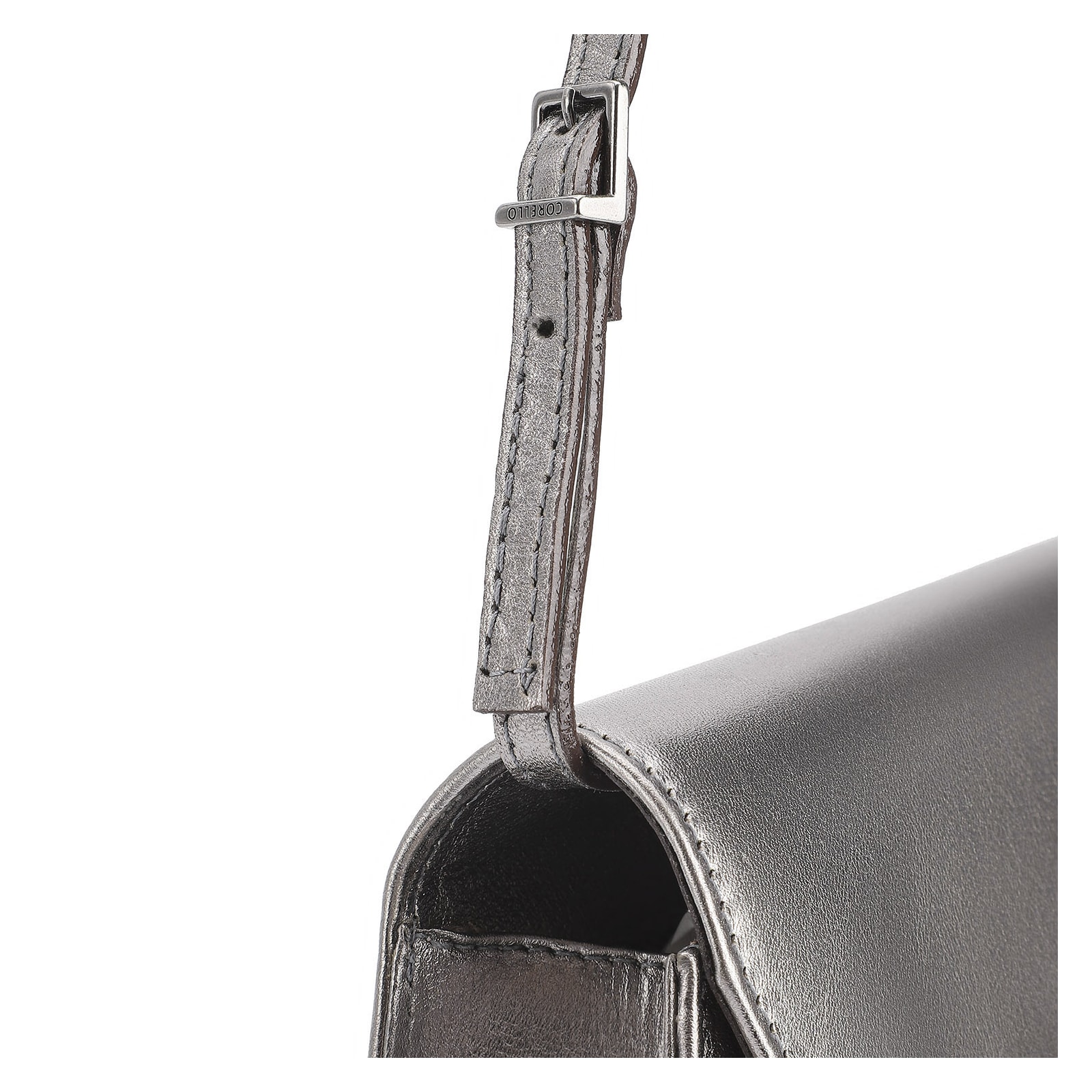 Bolsa De Ombro Couro Prata