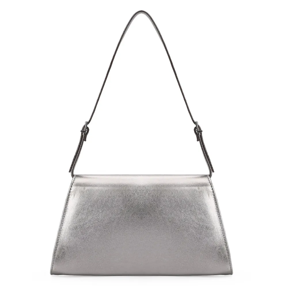 Bolsa De Ombro Couro Prata - imagem 3
