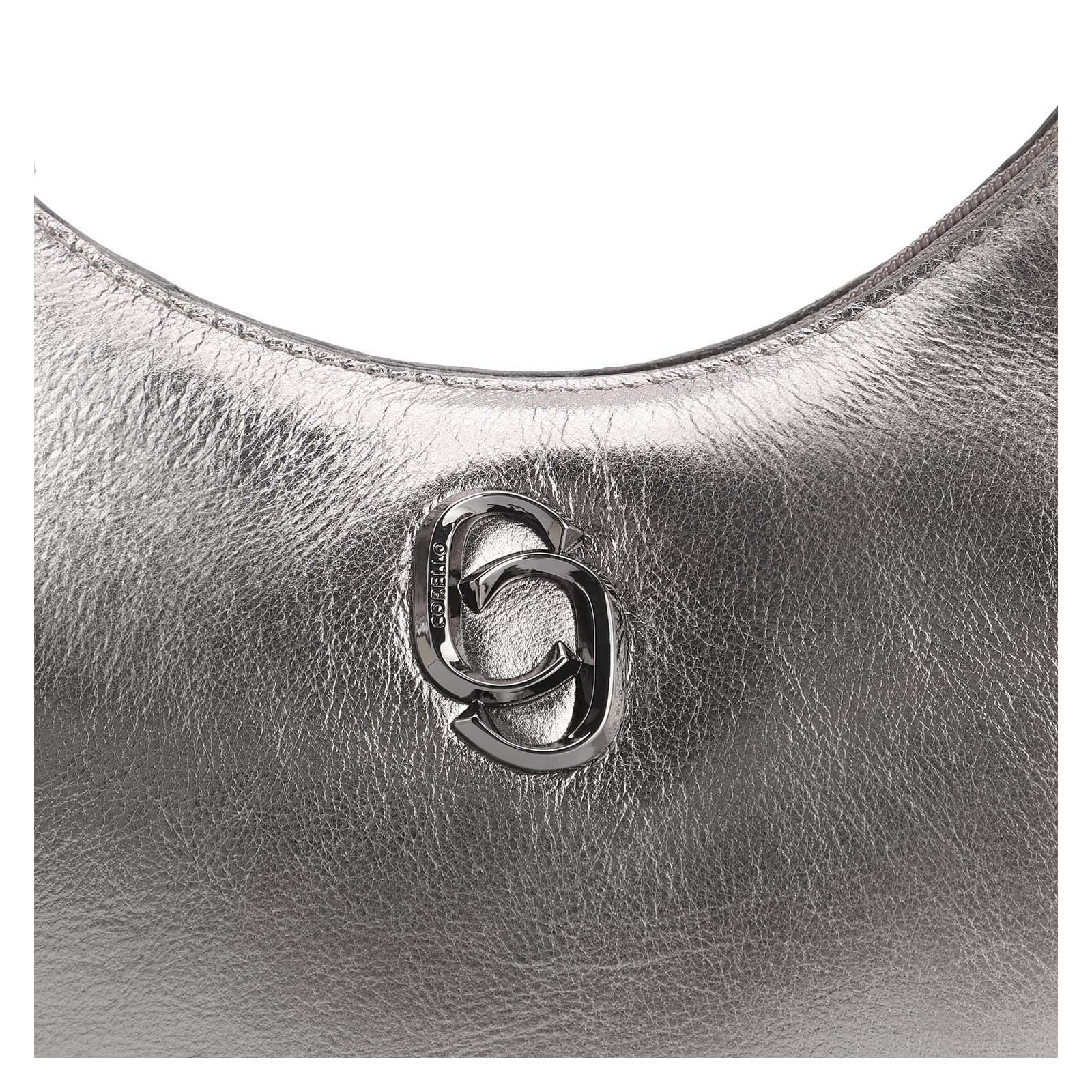 Bolsa De Ombro Couro Prata