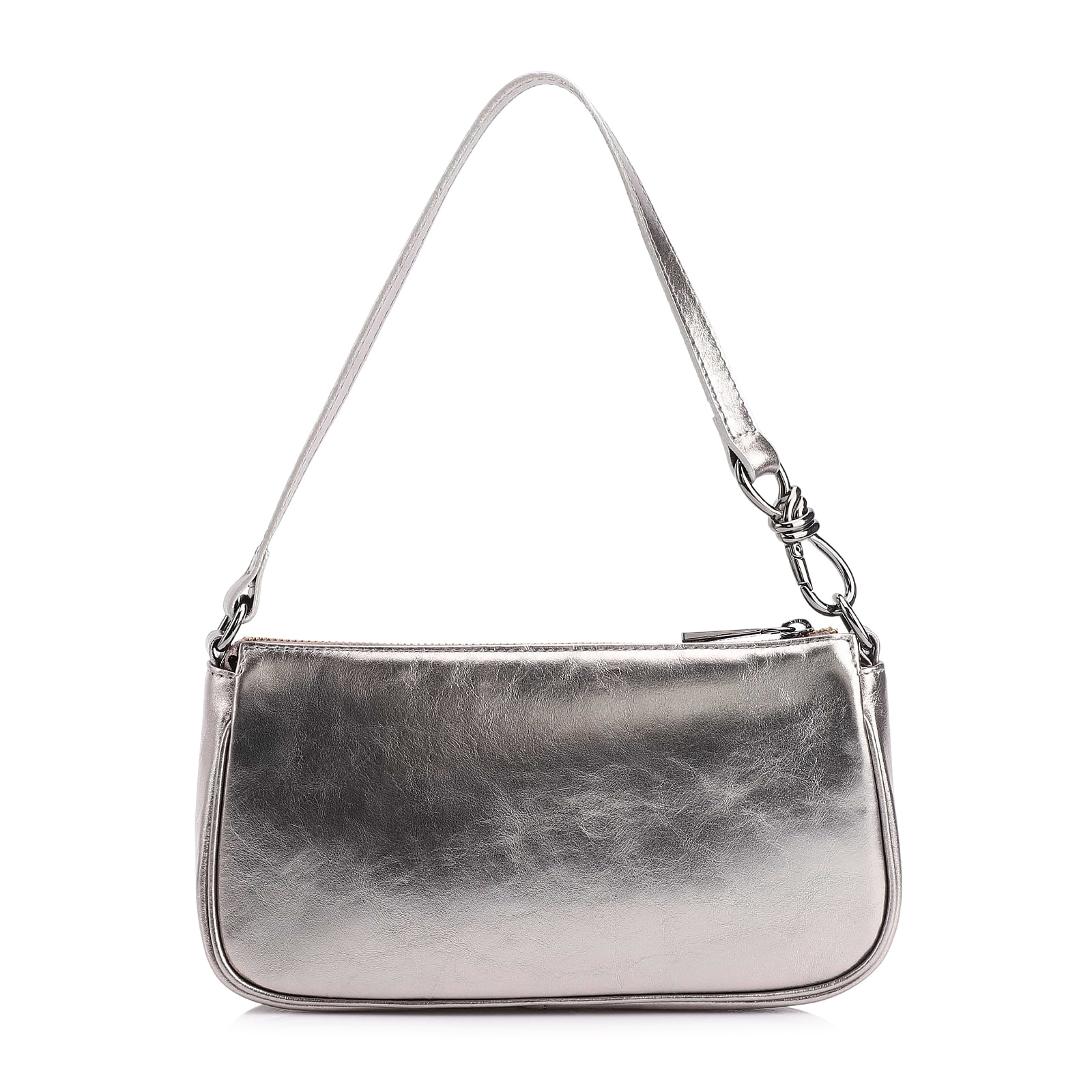Bolsa De Ombro Couro Prata