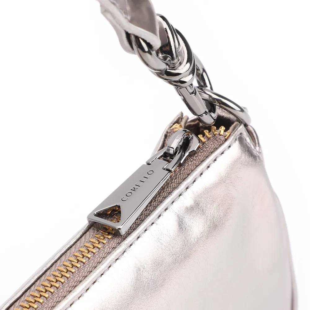 Bolsa De Ombro Couro Prata - imagem 6