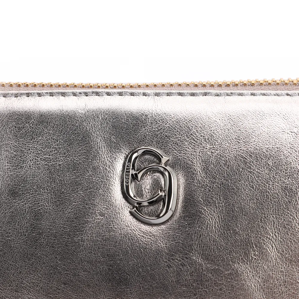 Bolsa De Ombro Couro Prata - imagem 7