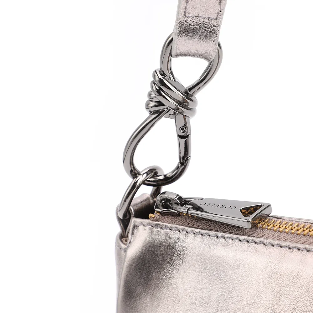 Bolsa De Ombro Couro Prata - imagem 8