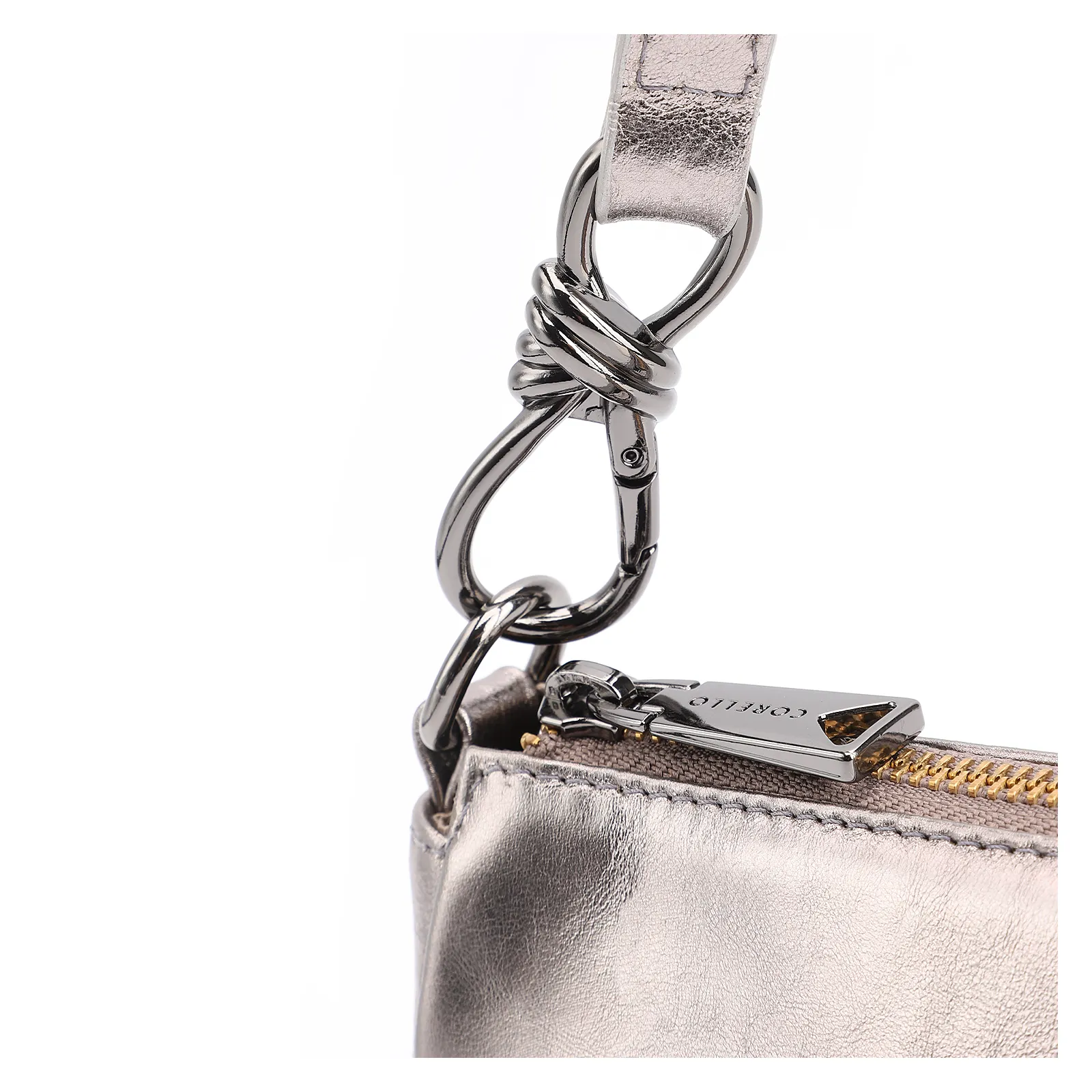 Bolsa De Ombro Couro Prata