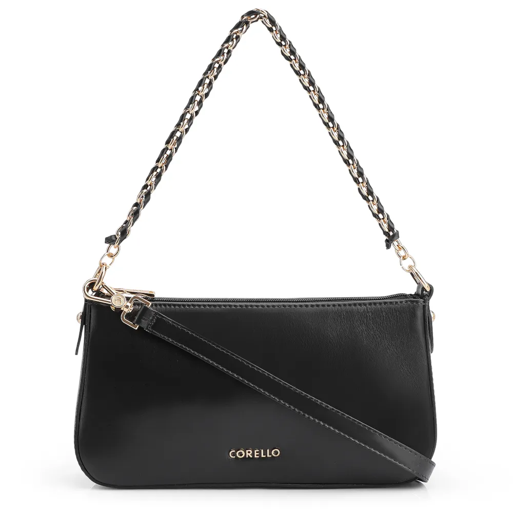 Bolsa De Ombro Couro Preto