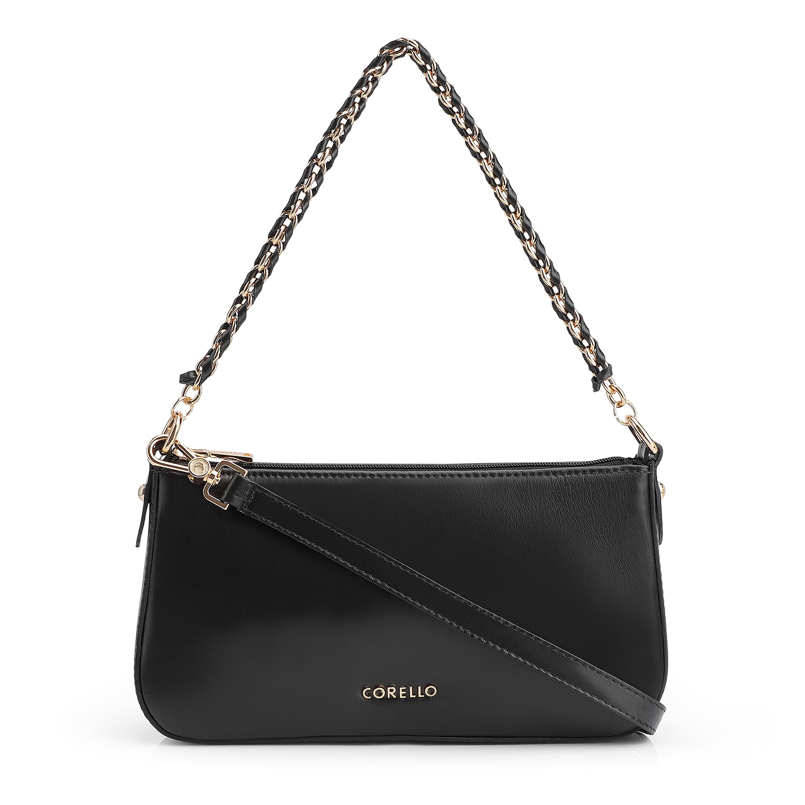 Bolsa De Ombro Couro Preto