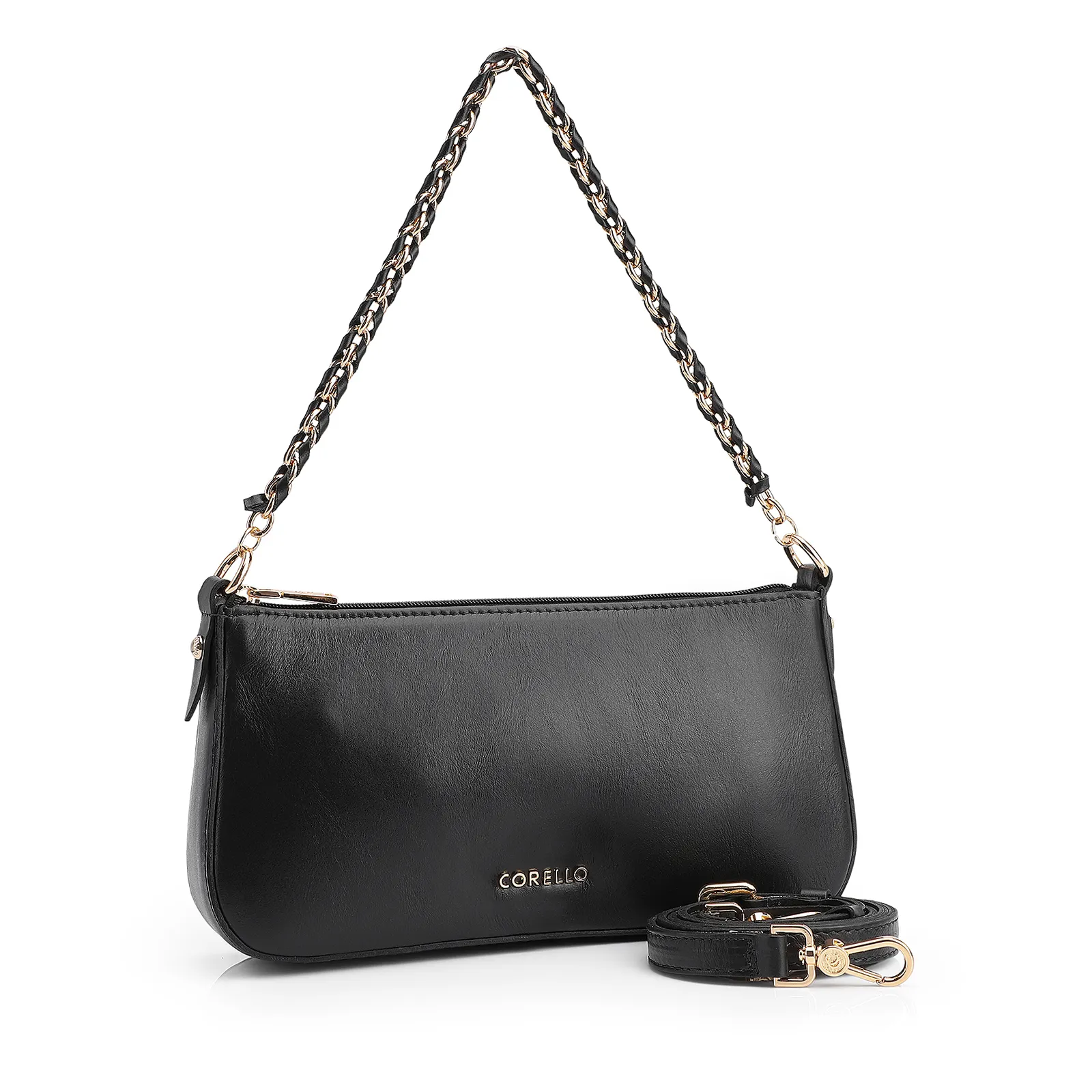 Bolsa De Ombro Couro Preto