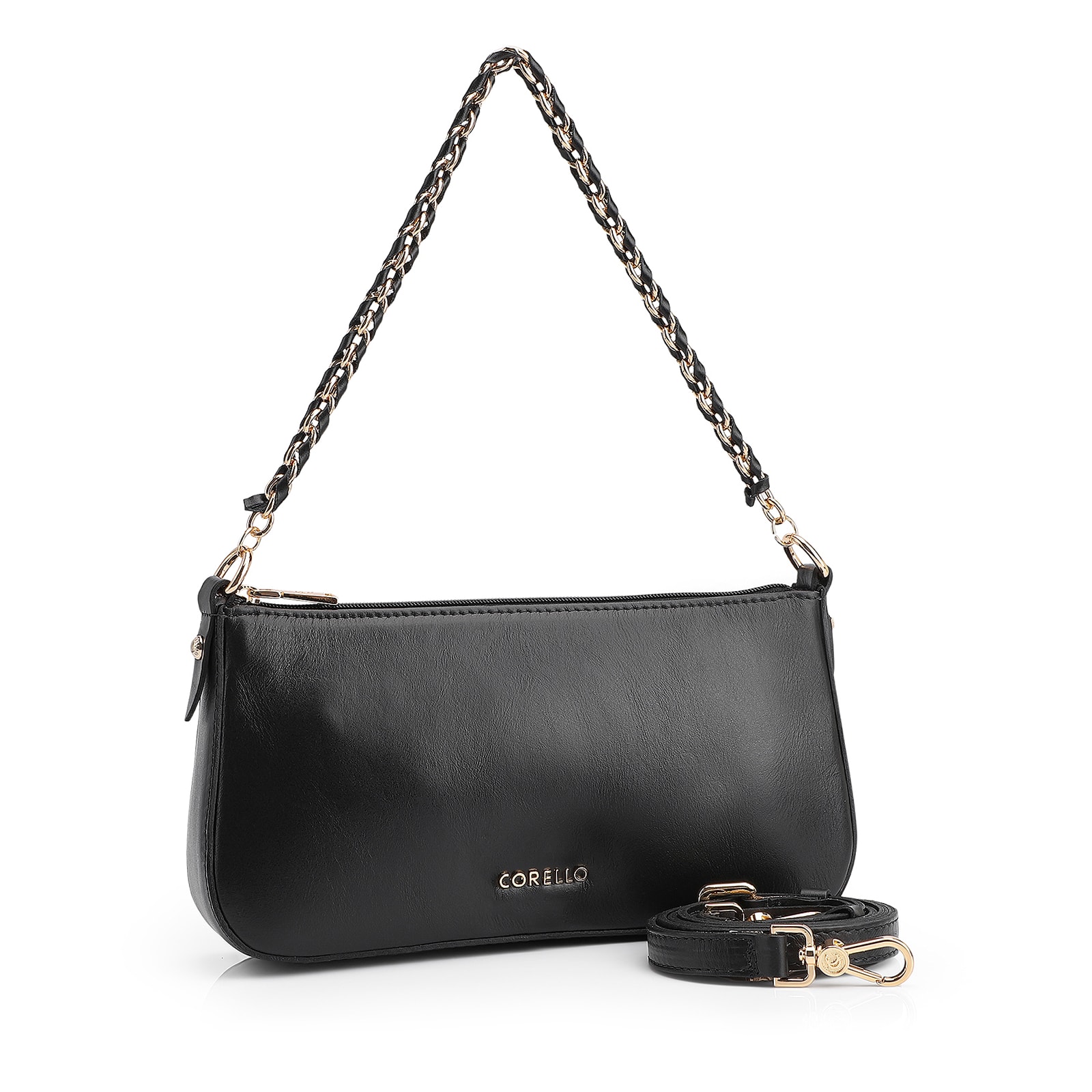 Bolsa De Ombro Couro Preto