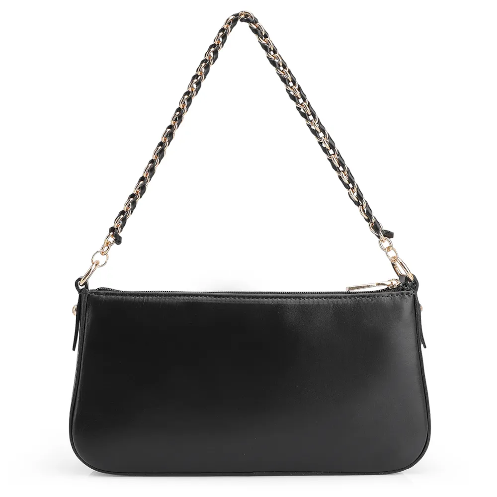 Bolsa De Ombro Couro Preto - imagem 3