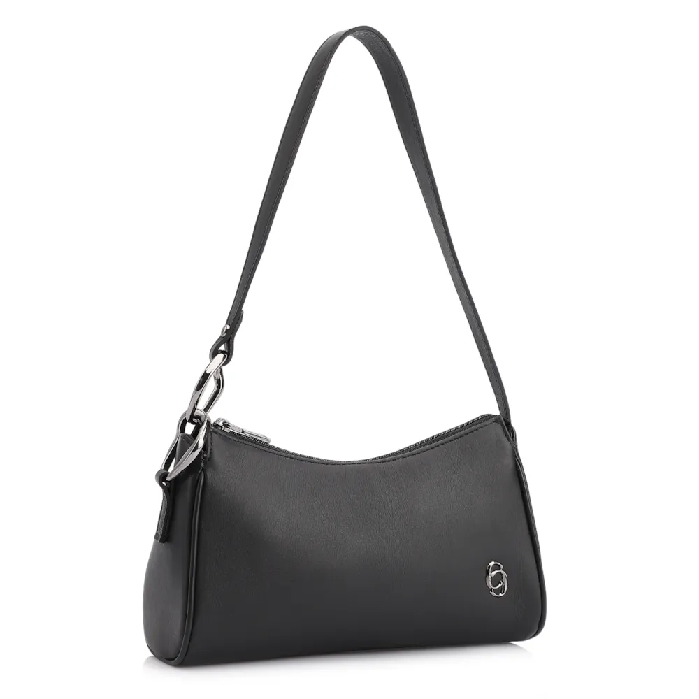 Bolsa De Ombro Couro Preto - imagem 3