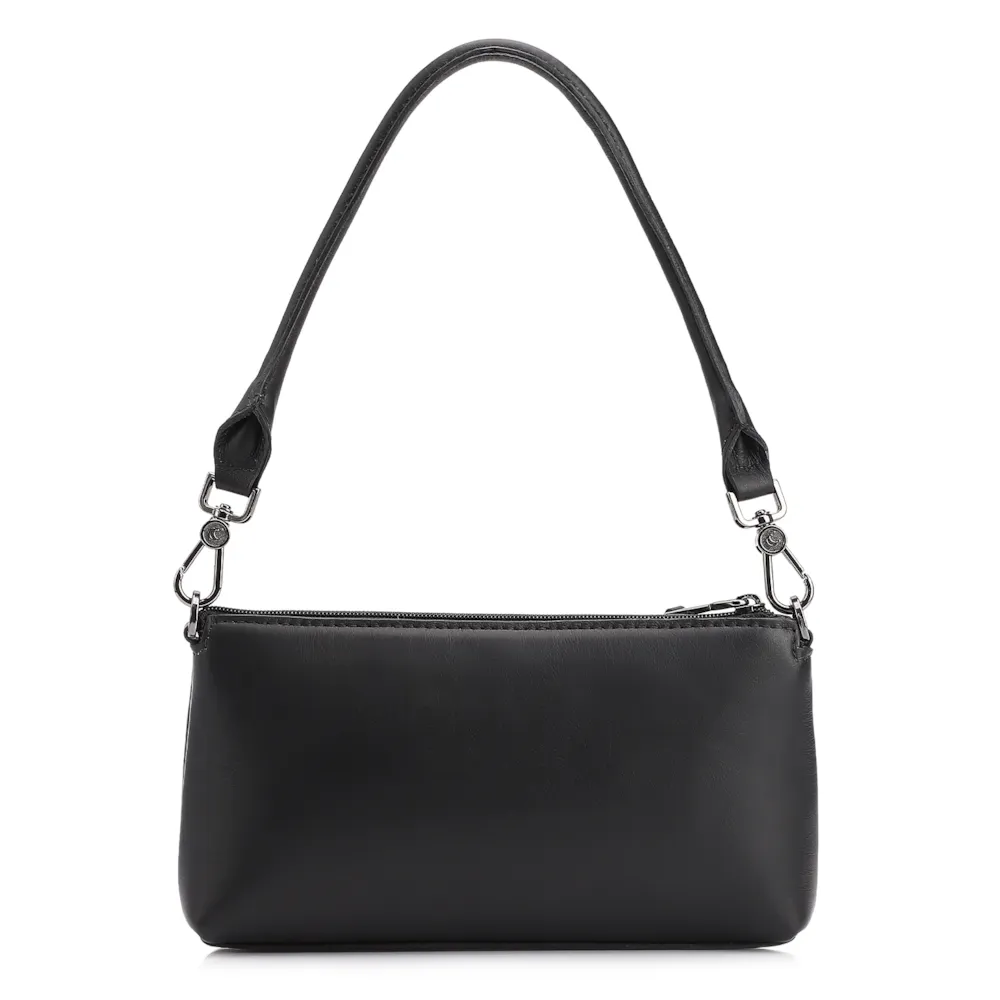 Bolsa De Ombro Couro Preto - imagem 4