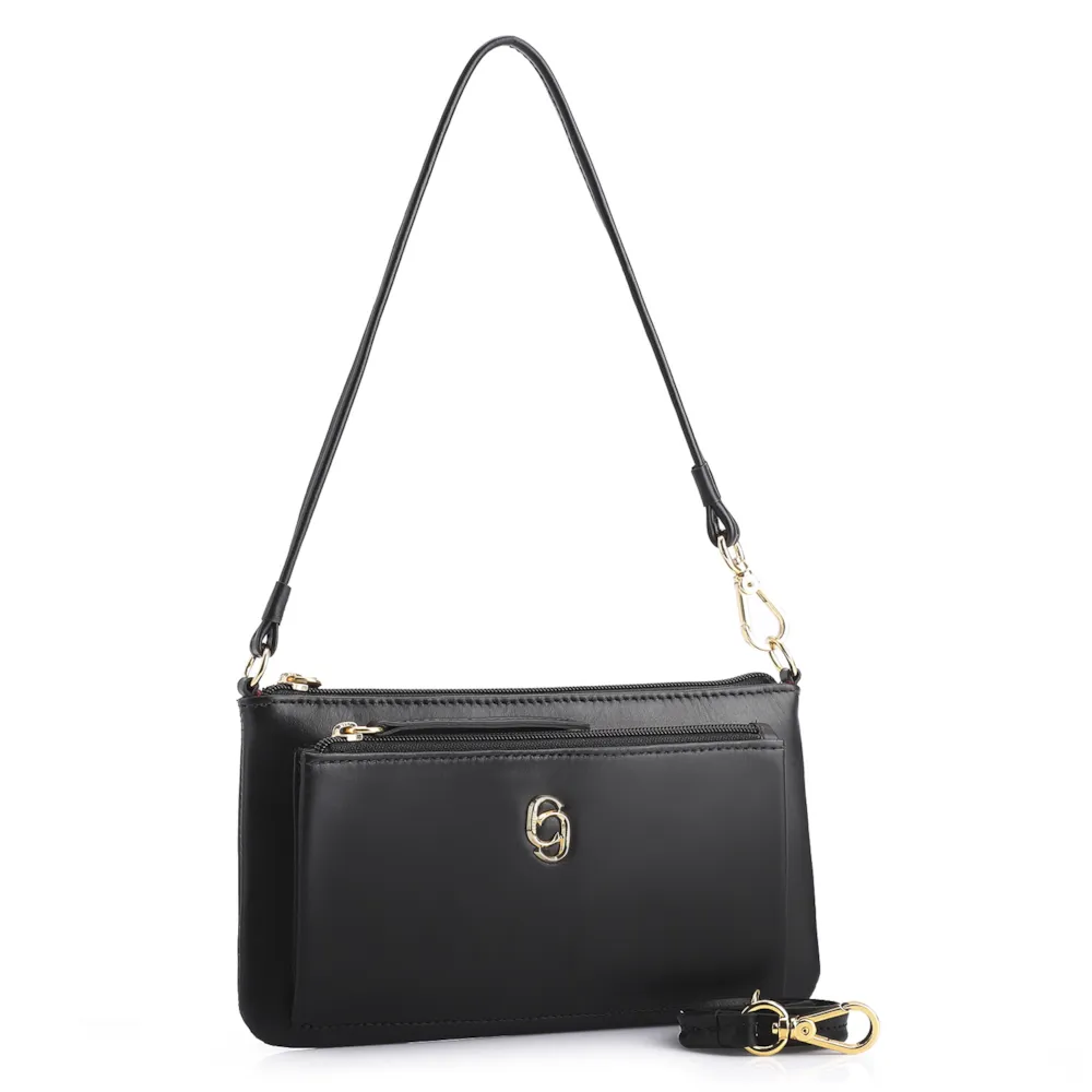 Bolsa De Ombro Couro Preto - imagem 2