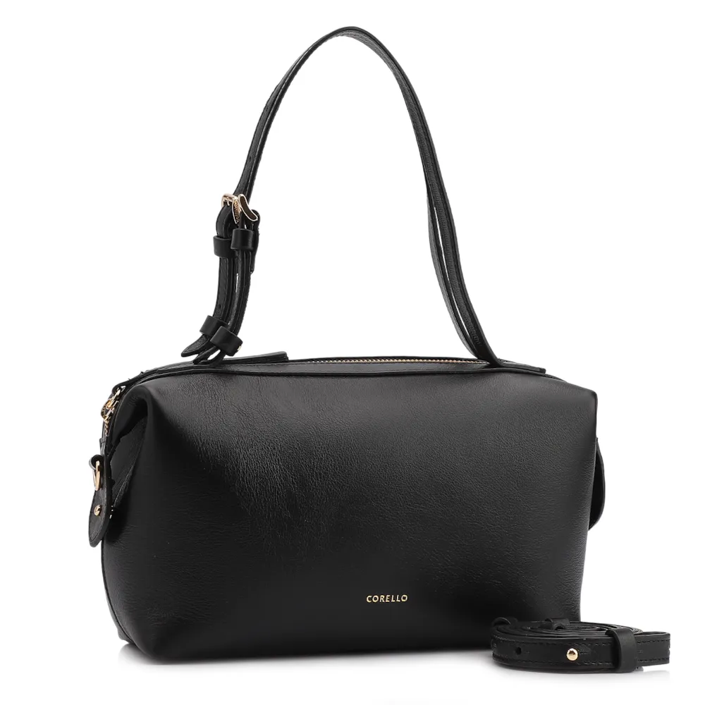 Bolsa De Ombro Couro Preto - imagem 3