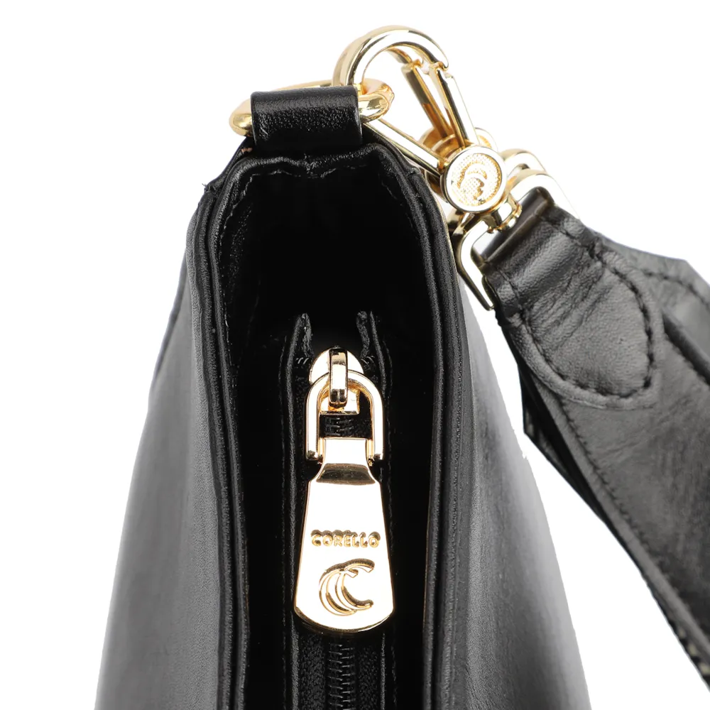 Bolsa De Ombro Couro Preto - imagem 5