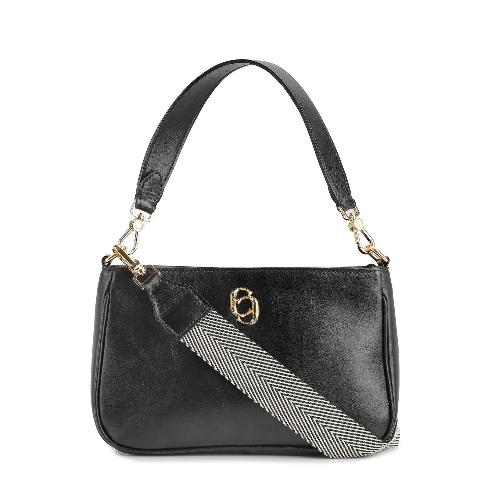 Bolsa De Ombro Couro Preto