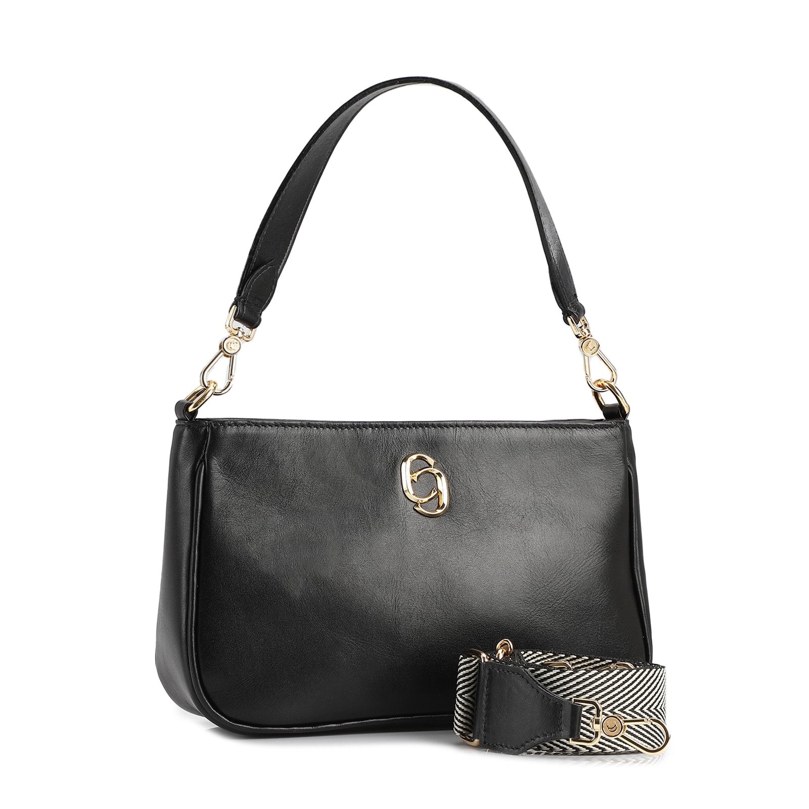 Bolsa De Ombro Couro Preto