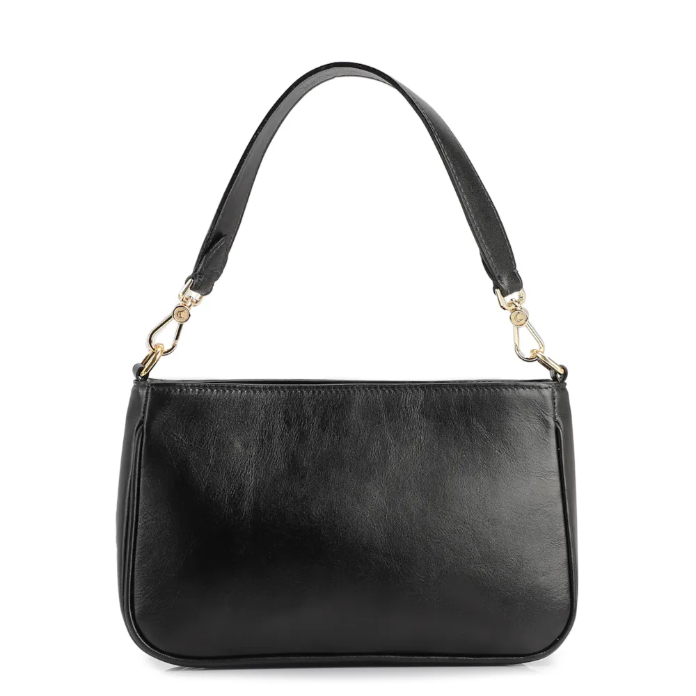 Bolsa De Ombro Couro Preto - imagem 3