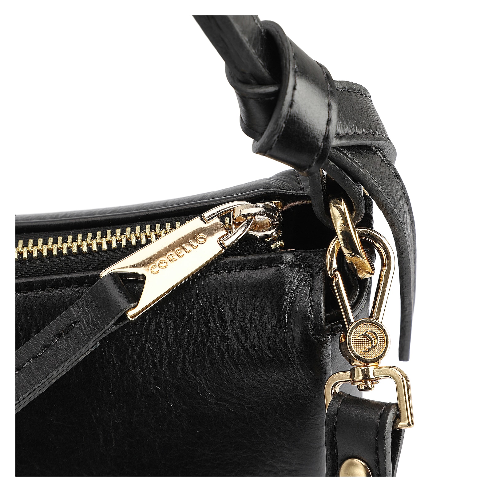 Bolsa De Ombro Couro Preto