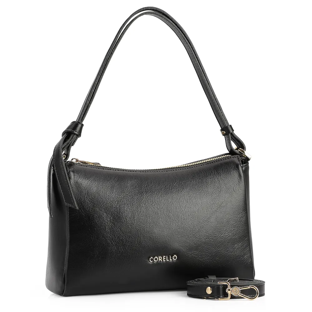 Bolsa De Ombro Couro Preto - imagem 2