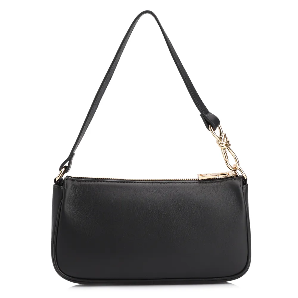 Bolsa De Ombro Couro Preto - imagem 3