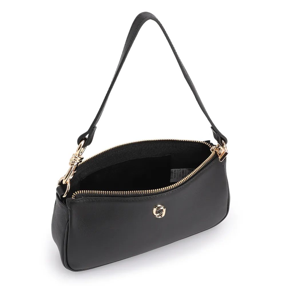 Bolsa De Ombro Couro Preto - imagem 4