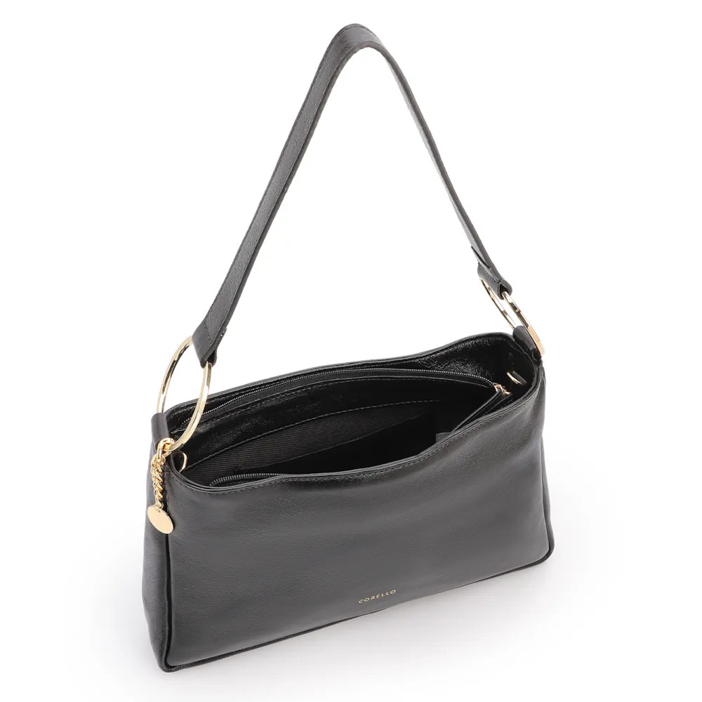 Bolsa De Ombro Couro Preto - imagem 4