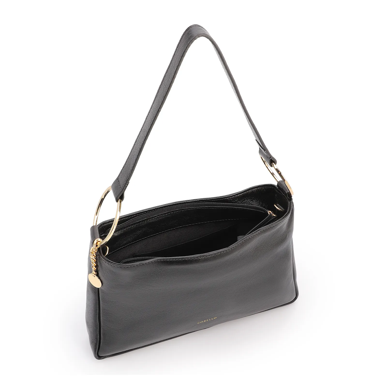 Bolsa De Ombro Couro Preto