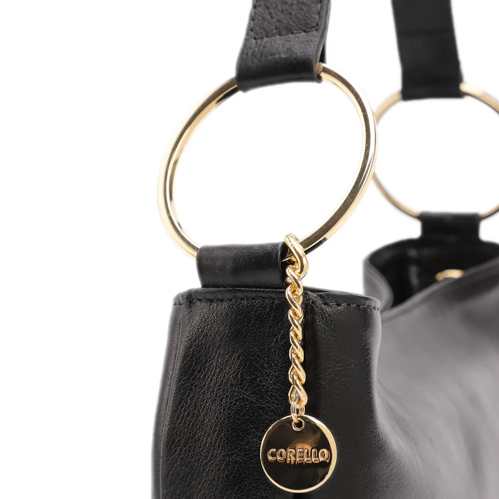 Bolsa De Ombro Couro Preto - imagem 5