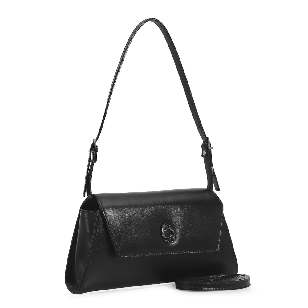 Bolsa De Ombro Couro Preto - imagem 3