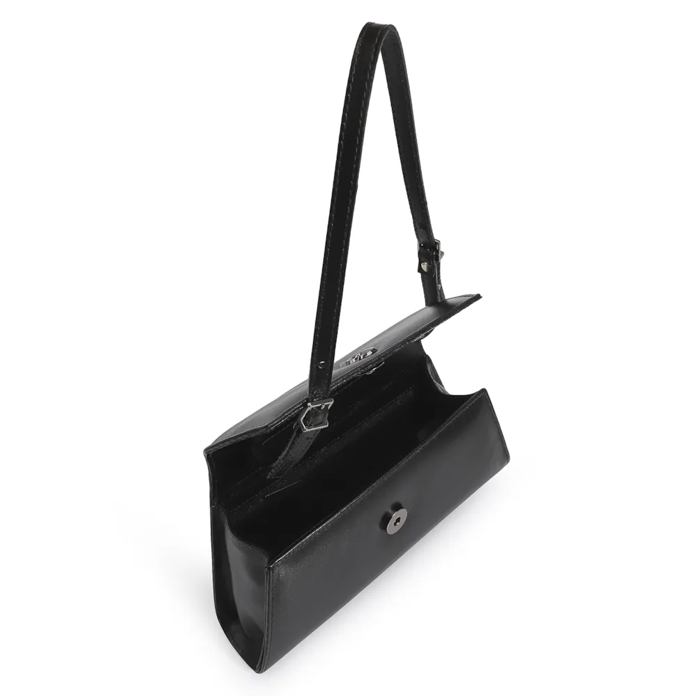 Bolsa De Ombro Couro Preto - imagem 5