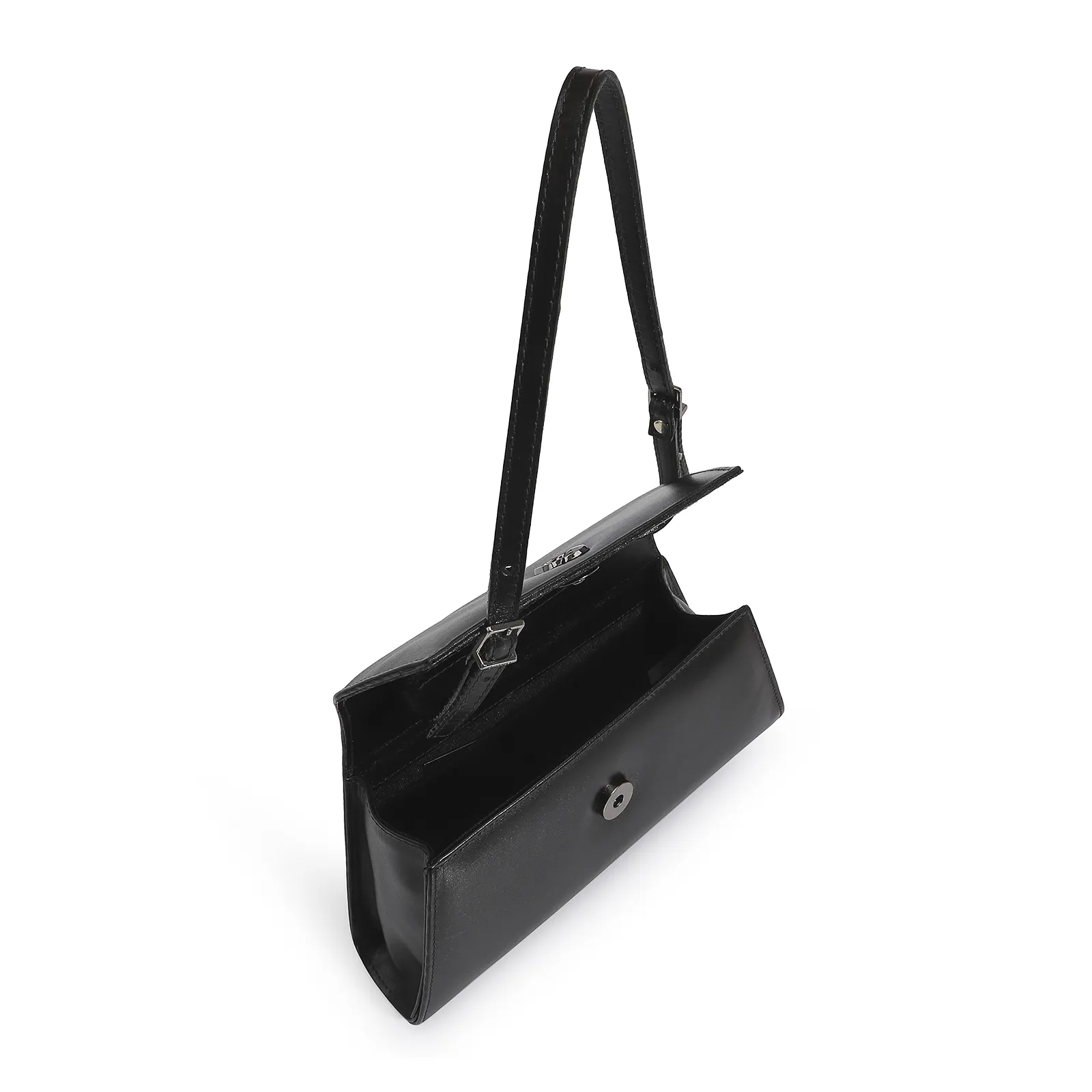 Bolsa De Ombro Couro Preto