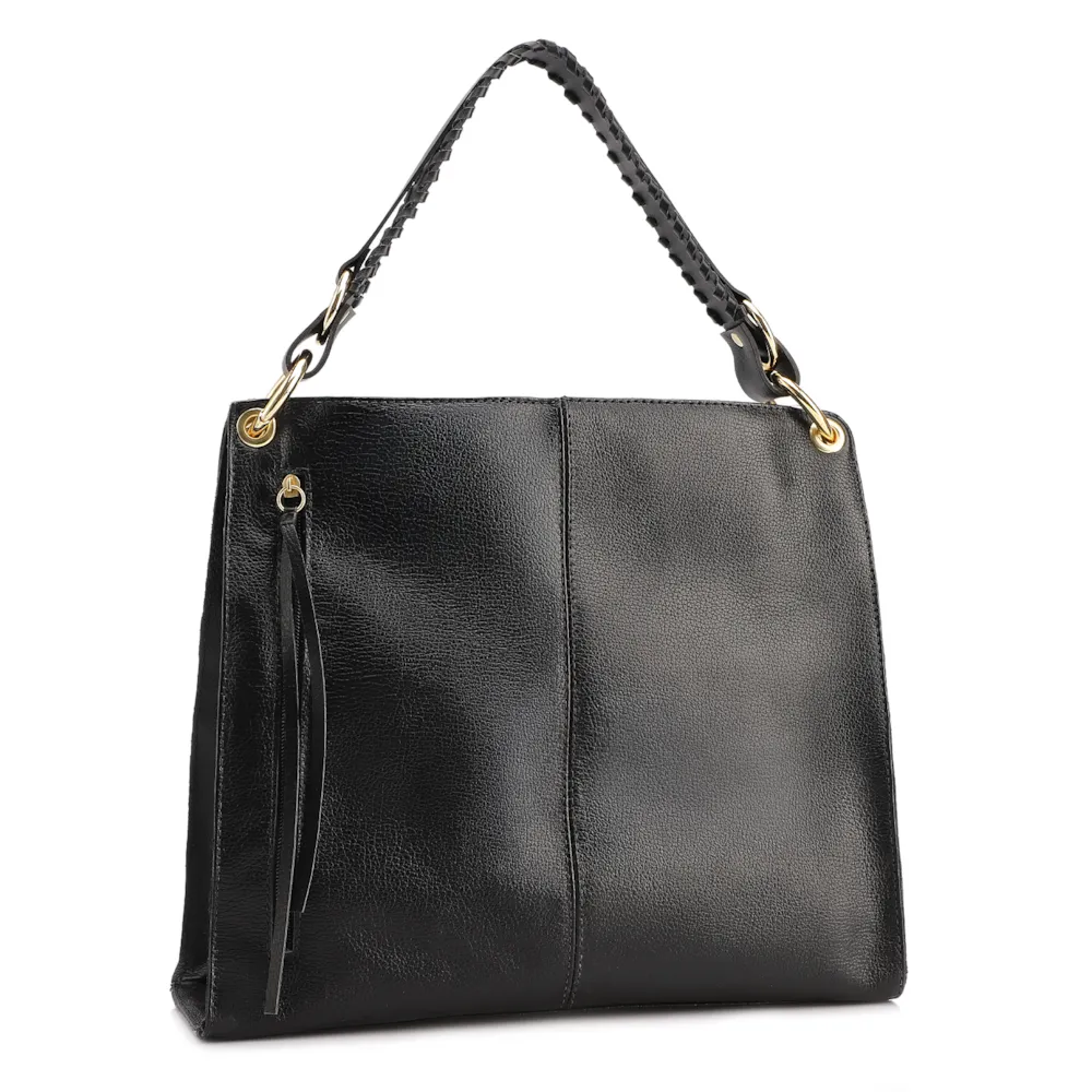 Bolsa De Ombro Couro Preto - imagem 3