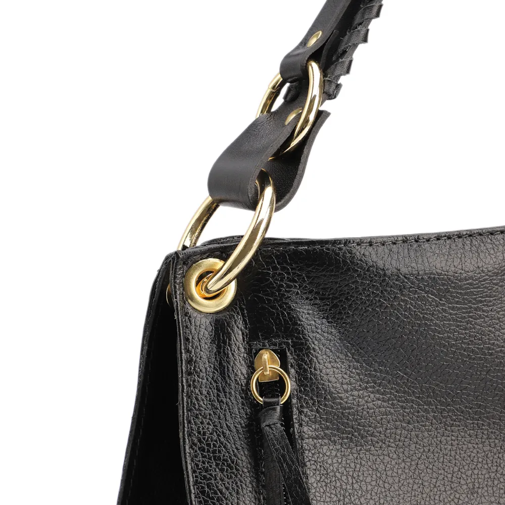 Bolsa De Ombro Couro Preto - imagem 6