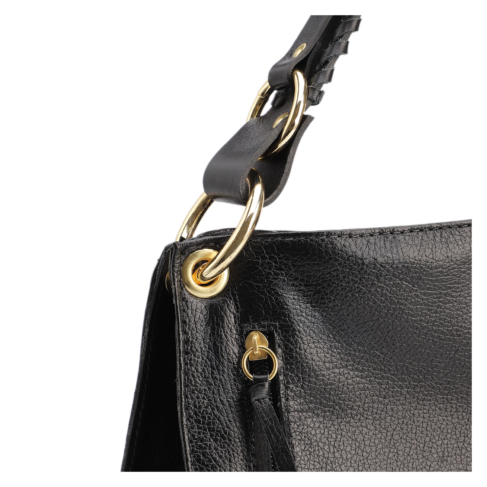Bolsa De Ombro Couro Preto